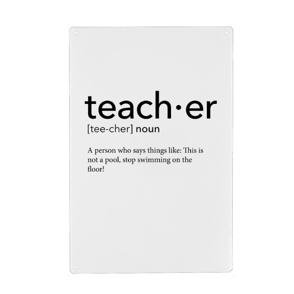 Holzbild "Teacher definition 30" artboxONE - Schwarzweiß,Lehrersprüche - Teacher,Definition
