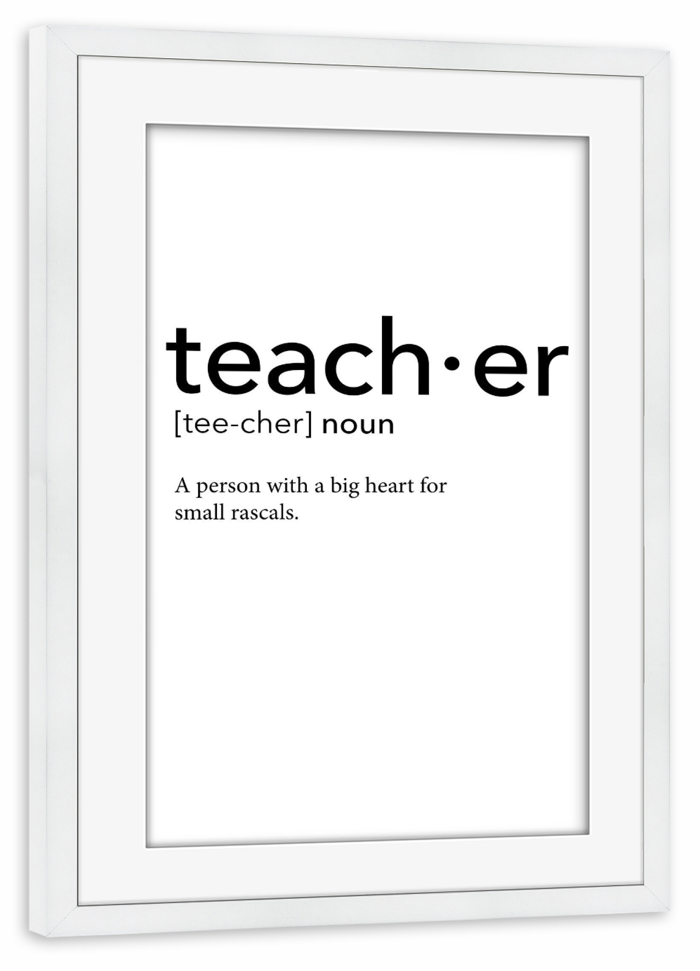 Poster mit Rahmen weiß "Teacher definition 15" artboxONE - Schwarzweiß,Lehrersprüche - Teacher,Definition