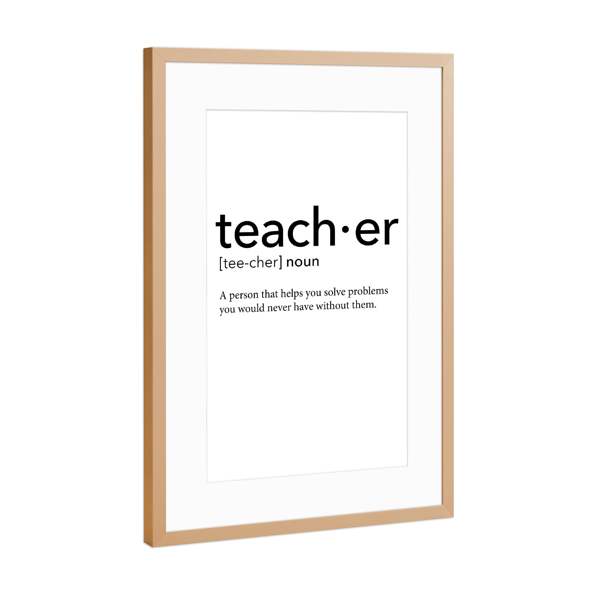 Poster mit Rahmen Kupfer "Teacher definition 01" artboxONE - Schwarzweiß,Lehrersprüche - Teacher,Definition