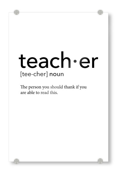 Acrylglasbild "Teacher definition 14" artboxONE - Schwarzweiß,Lehrersprüche - Teacher,Definition