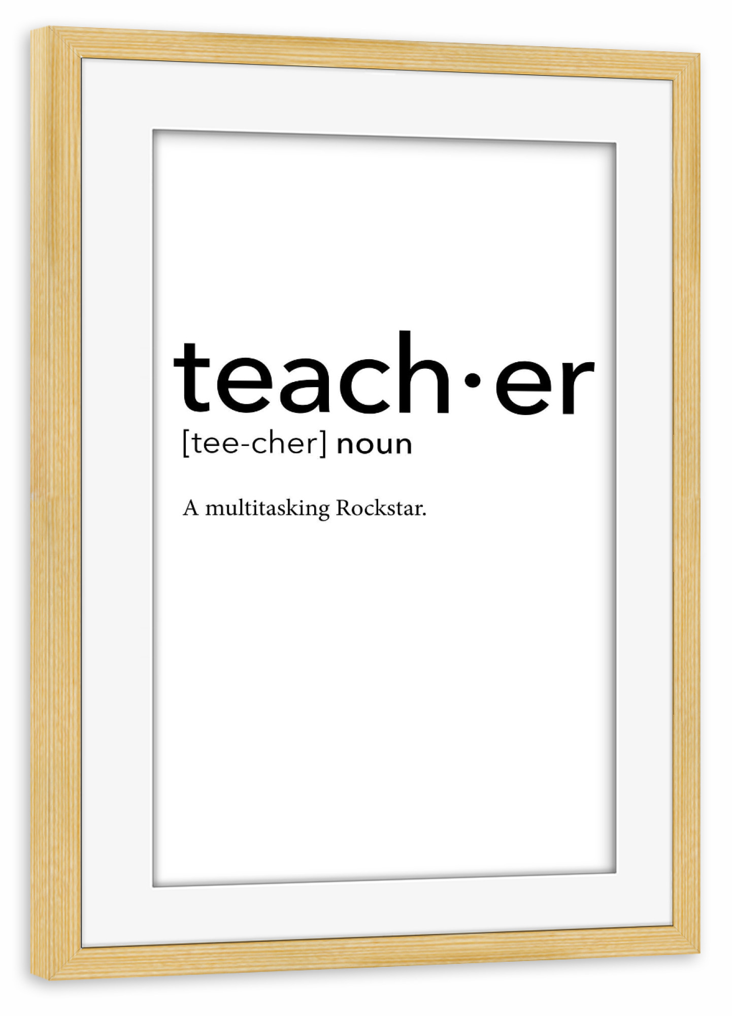 Poster mit Rahmen kiefer "Teacher definition 03" artboxONE - Schwarzweiß,Lehrersprüche - Teacher,Definition