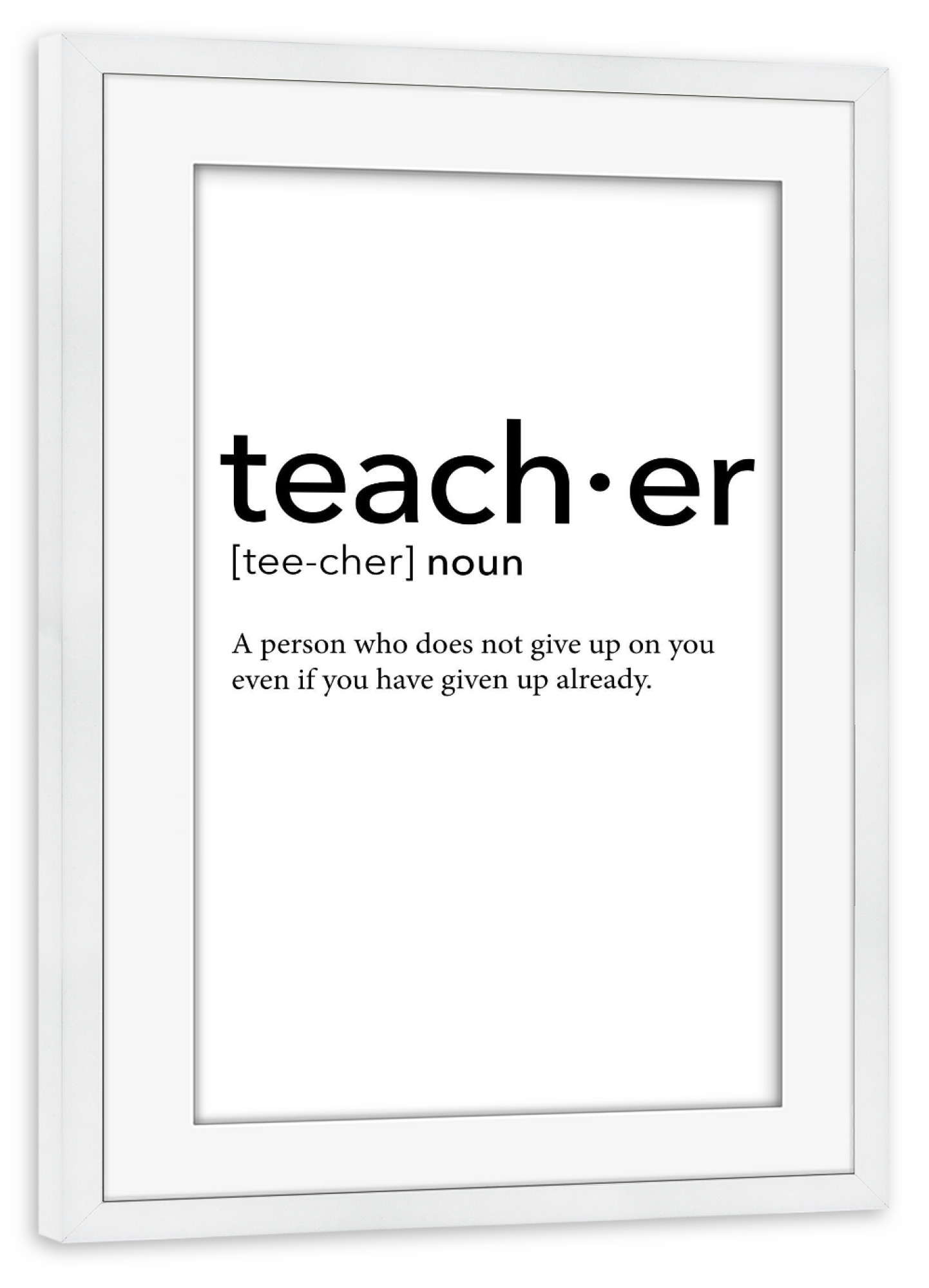 Poster mit Rahmen weiß "Teacher definition 11" artboxONE - Schwarzweiß,Lehrersprüche - Teacher,Definition