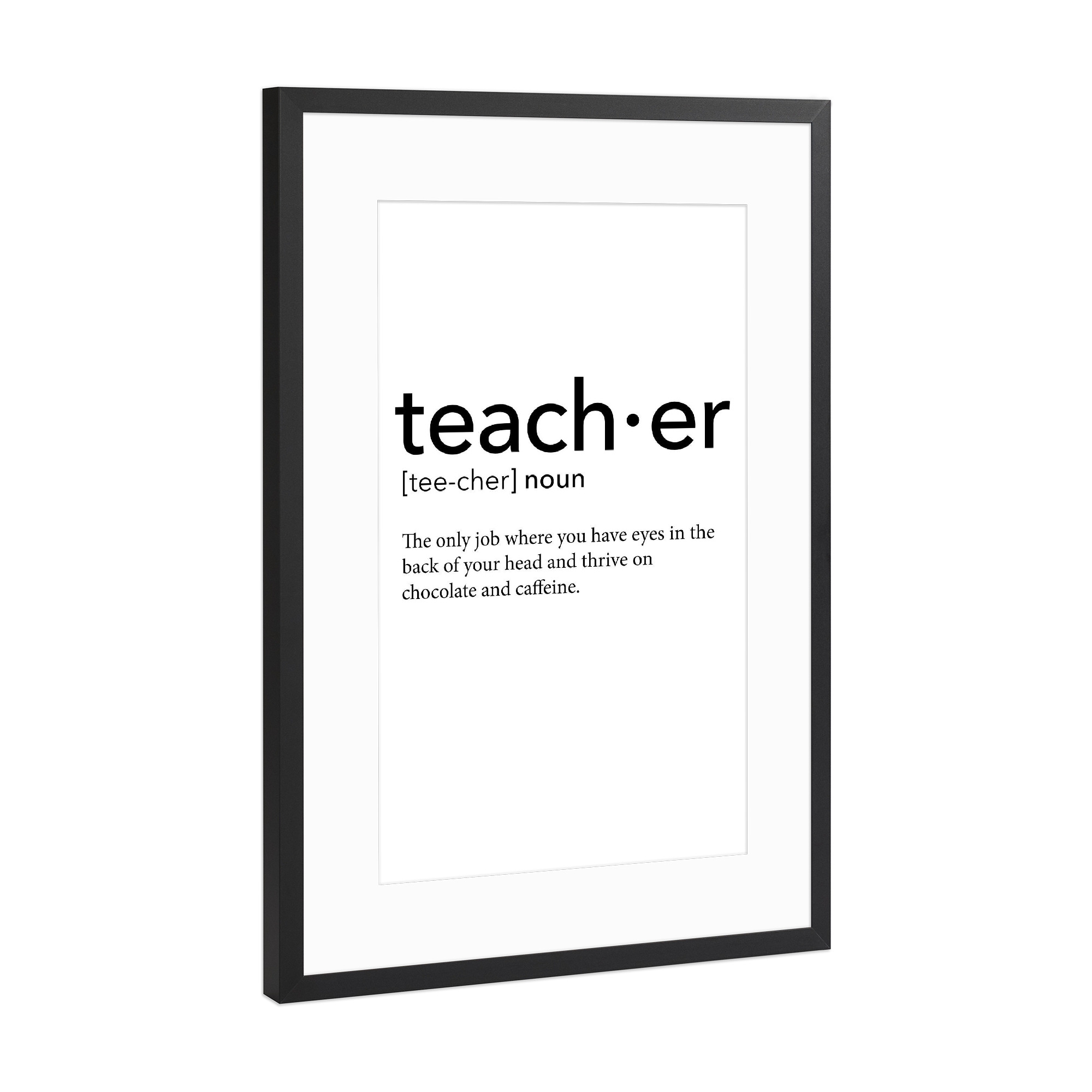 Poster mit Rahmen Schwarz (Metallic) "Teacher definition 22" artboxONE - Schwarzweiß,Lehrersprüche - Teacher,Definition