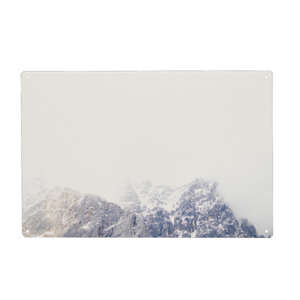 Metall Poster "Wolkenspitze" artboxONE - Natur - Wolken,Berge,Alpen,Zugspitze,Schnee - Blechschild
