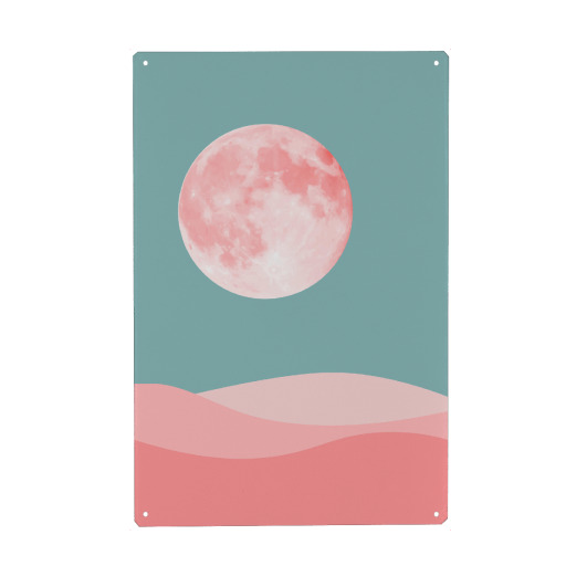 Pink moon landscape