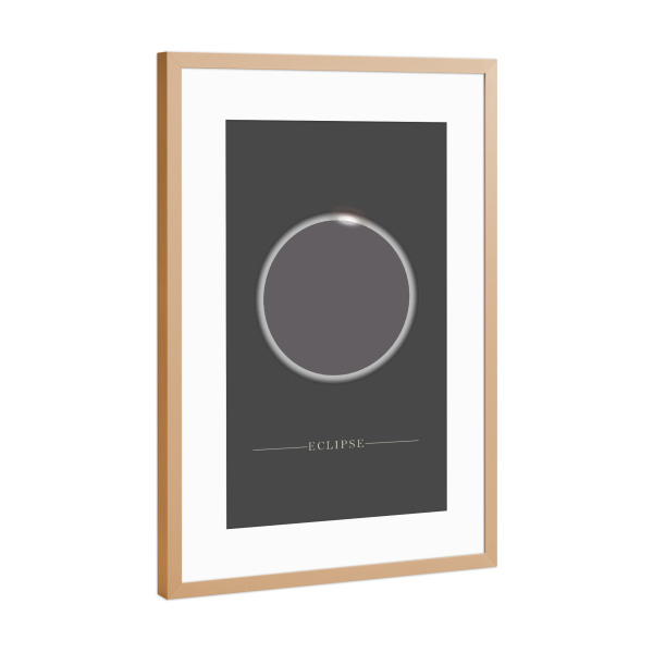 Poster mit Rahmen Kupfer "Eclipse on dark background" artboxONE - Galaxy - Eclipse,Full moon,Modern art