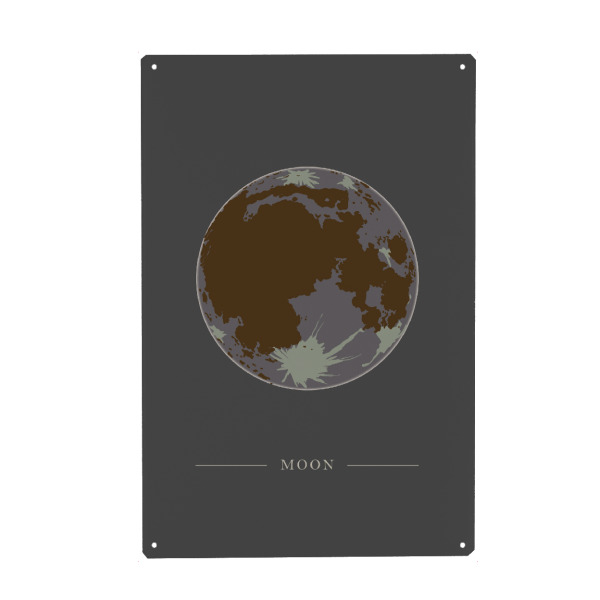 Metall Poster "Full moon on dark background" artboxONE - Galaxy - Full moon,Universe,Moon - Blechschild
