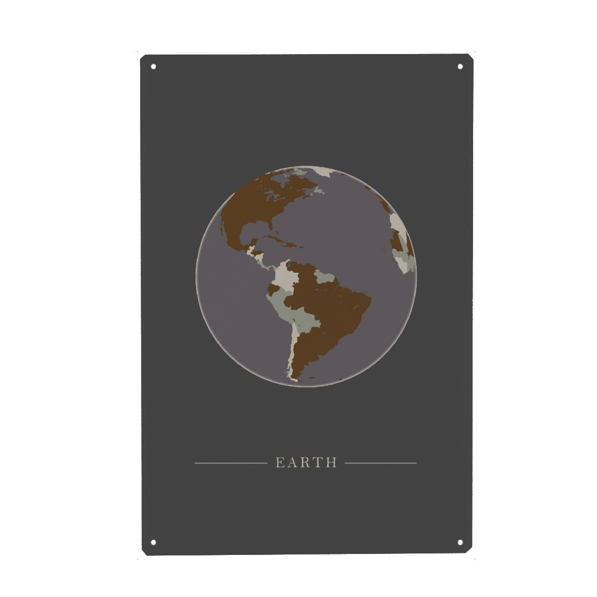 Metall Poster "Earth globe on dark background" artboxONE - Kartografie - Earth - Blechschild