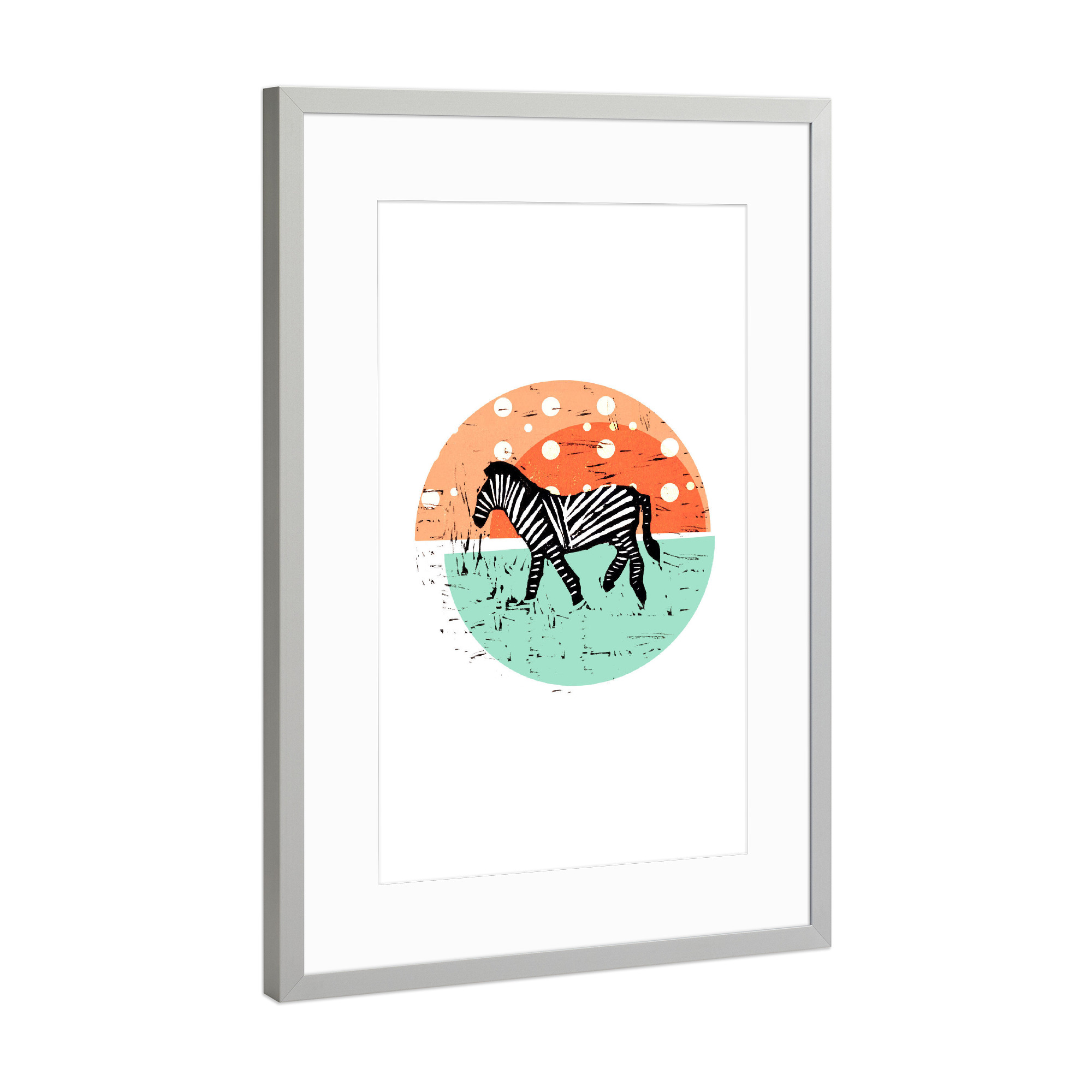 Poster mit Rahmen Silber "Zebra-Muster" artboxONE - Tiere - Afrika,Zebra,Muster