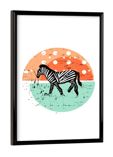 Poster mit schwarzem Rahmen "Zebra-Muster" artboxONE - Tiere - Afrika,Zebra,Muster