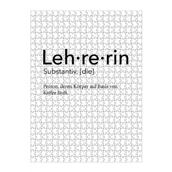Puzzle Ravensburger "Lehrerin Definition Kaffee" artboxONE - Schwarzweiß,Lehrersprüche - Lehrerin,Definition - Bild lehrerin