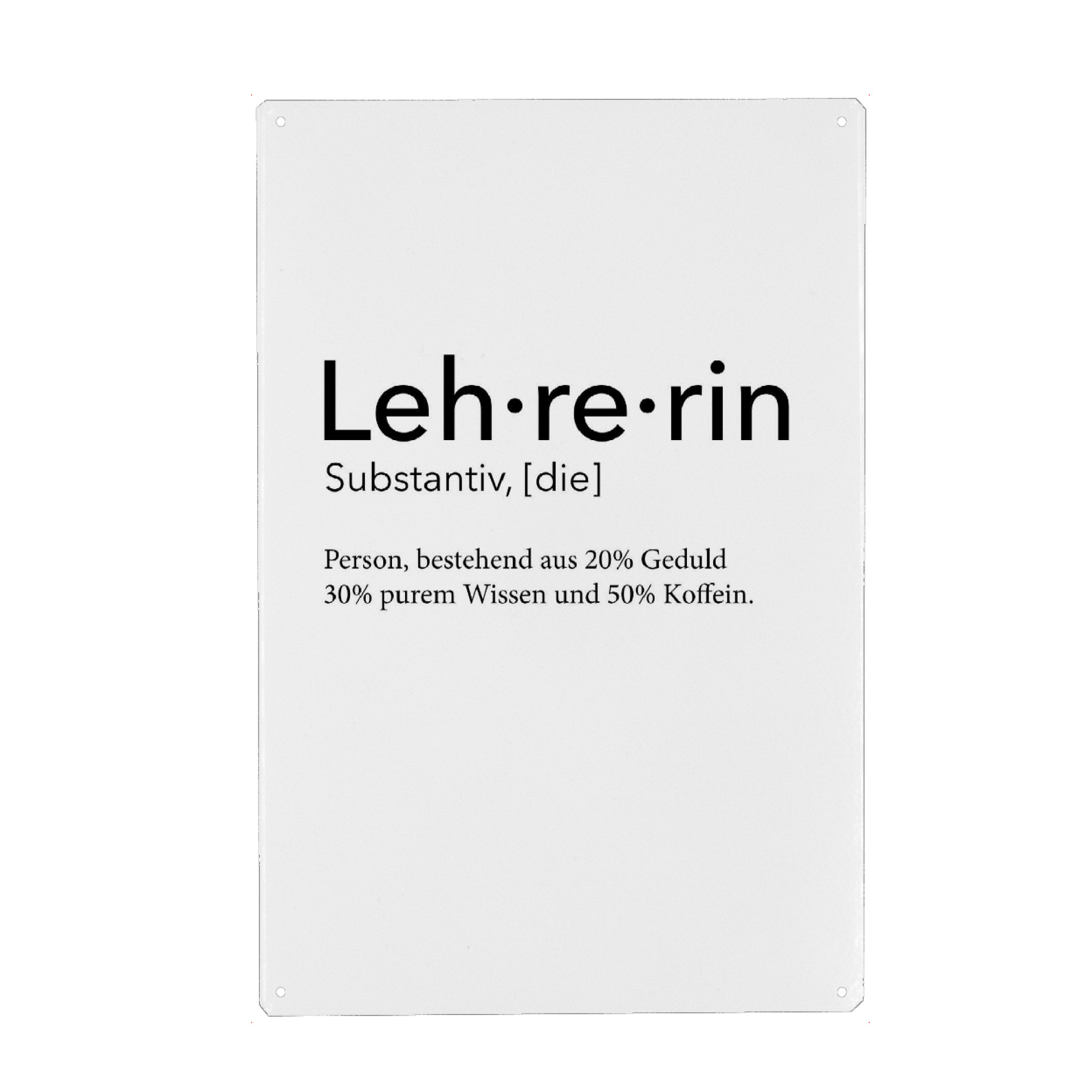Holzbild "Lehrerin Definition 32" artboxONE - Schwarzweiß,Lehrersprüche - Lehrerin,Definition