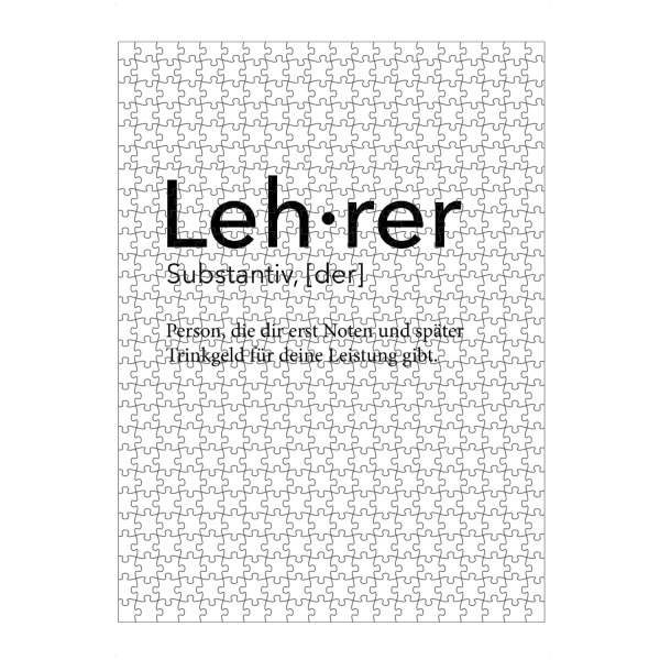 artboxONE Puzzle "Lehrer Definition 14" artboxONE - Schwarzweiß,Lehrersprüche - Lehrer,Definition - Bild Lehrer