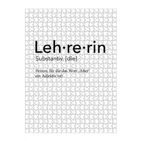artboxONE Puzzle "Lehrerin Definition 37" artboxONE - Schwarzweiß,Lehrersprüche - Lehrerin,Definition - Bild Lehrerin
