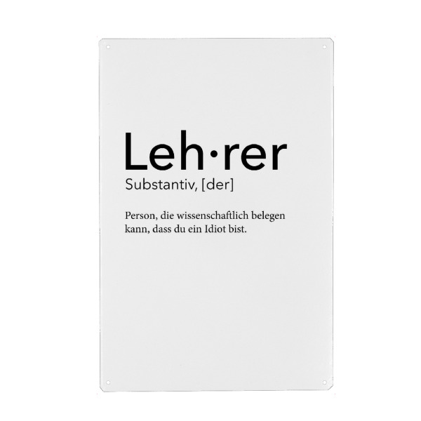 Holzbild "Lehrer Definition 13" artboxONE - Schwarzweiß,Lehrersprüche - Lehrer,Definition
