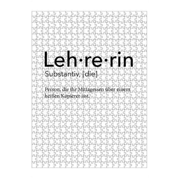 artboxONE Puzzle "Lehrerin Definition 21" artboxONE - Schwarzweiß,Lehrersprüche - Lehrerin,Definition - Bild Lehrerin