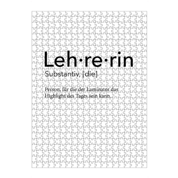 Puzzle Ravensburger "Lehrerin Definition 47" artboxONE - Schwarzweiß,Lehrersprüche - Lehrerin,Definition - Bild Lehrerin