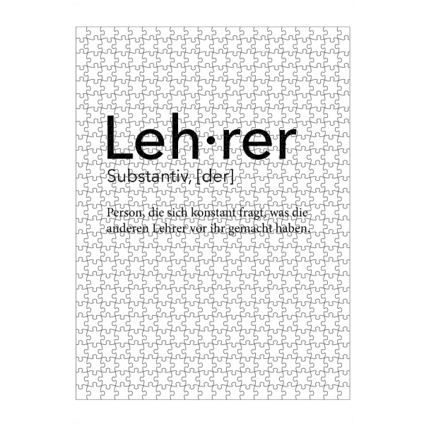 artboxONE Puzzle "Lehrer Definition 61" artboxONE - Schwarzweiß,Lehrersprüche - Lehrer,Definition - Bild Lehrer