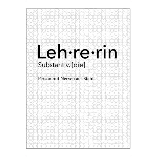 Puzzle Ravensburger "Lehrerin Definition 16" artboxONE - Schwarzweiß,Lehrersprüche - Lehrerin,Definition - Bild Lehrerin