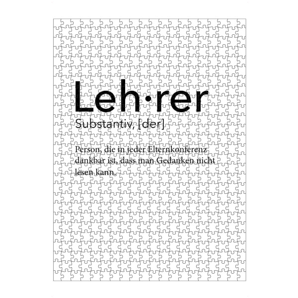 Puzzle Ravensburger "Lehrer Definition 51" artboxONE - Schwarzweiß,Lehrersprüche - Lehrer,Definition - Bild Lehrer