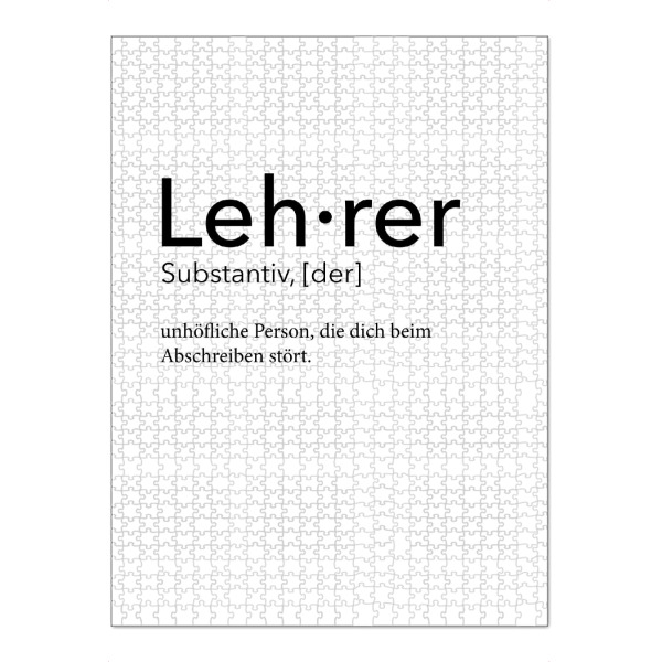 Puzzle Ravensburger "Lehrer Definition 30" artboxONE - Schwarzweiß,Lehrersprüche - Lehrer,Definition - Bild Lehrer