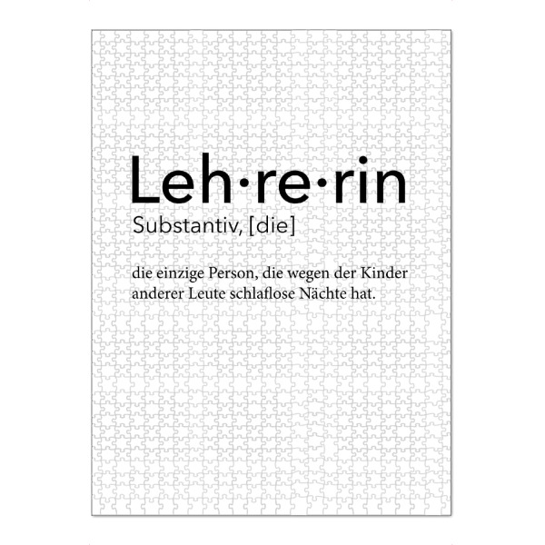 Puzzle Ravensburger "Lehrerin Definition 03" artboxONE - Schwarzweiß,Lehrersprüche - Lehrerin,Definition - Bild Lehrerin
