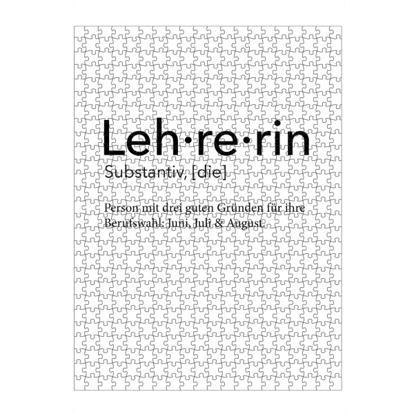 artboxONE Puzzle "Lehrerin Definition 59" artboxONE - Schwarzweiß,Lehrersprüche - Lehrerin,Definition - Bild Lehrerin