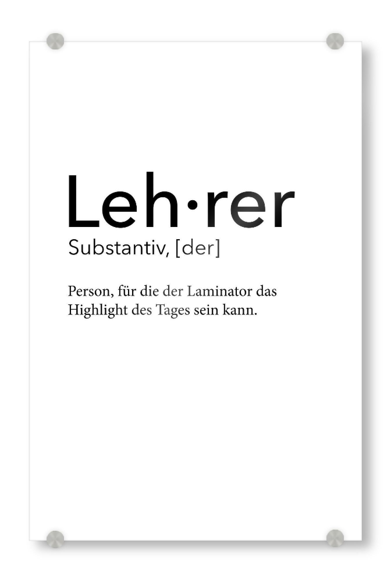 Acrylglasbild "Lehrer Definition 47" artboxONE - Schwarzweiß,Lehrersprüche - Lehrer,Definition