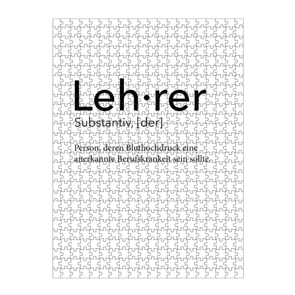 artboxONE Puzzle "Lehrer Definition 33" artboxONE - Schwarzweiß,Lehrersprüche - Lehrer,Definition - Bild Lehrer