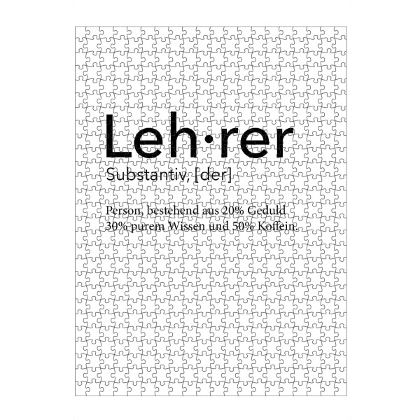 artboxONE Puzzle "Lehrer Definition 32" artboxONE - Schwarzweiß,Lehrersprüche - Lehrer,Definition - Bild Lehrer