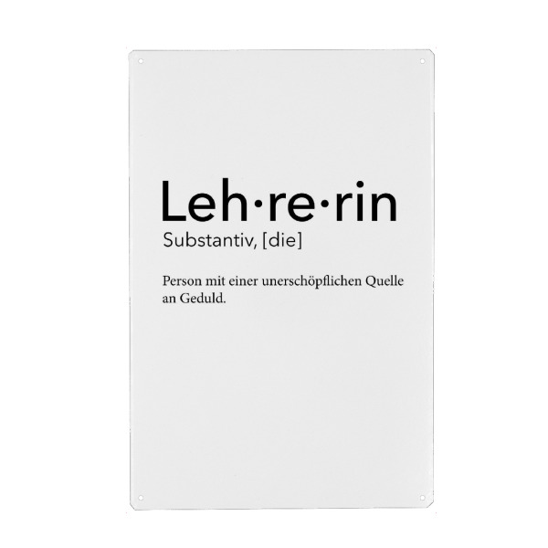 Holzbild "Lehrerin Definition 28" artboxONE - Schwarzweiß,Lehrersprüche - Lehrerin,Definition