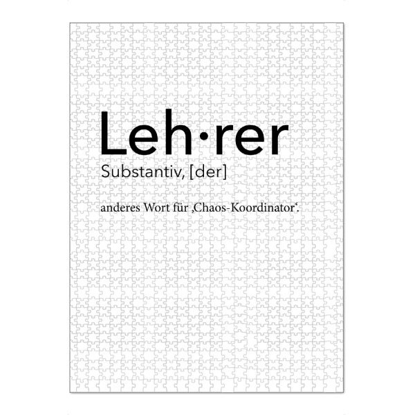 Puzzle Ravensburger "Lehrer Definition 63" artboxONE - Schwarzweiß,Lehrersprüche - Lehrer,Definition - Bild Lehrer