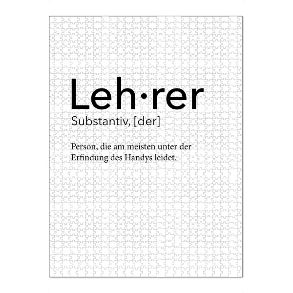 Puzzle Ravensburger "Lehrer Definition 34" artboxONE - Schwarzweiß,Lehrersprüche - Lehrer,Definition - Bild Lehrer