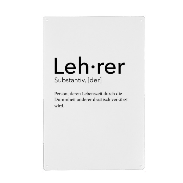 Holzbild "Lehrer Definition 17" artboxONE - Schwarzweiß,Lehrersprüche - Lehrer,Definition