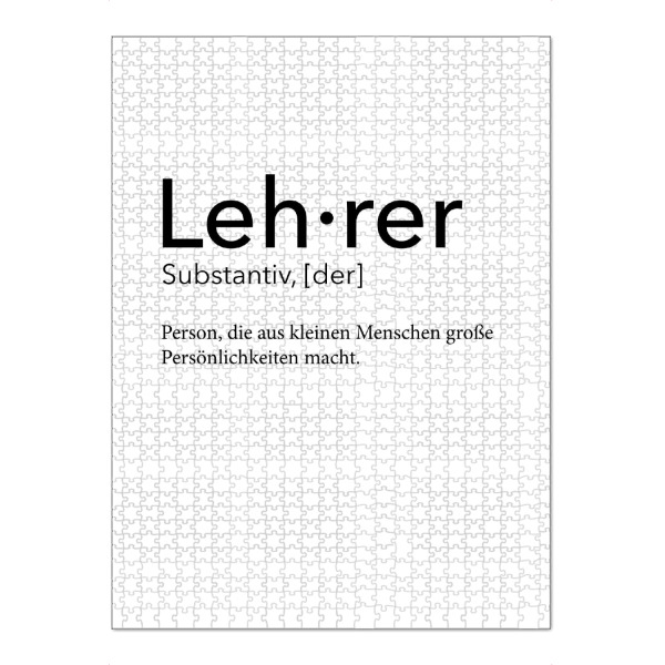 Puzzle Ravensburger "Lehrer Definition 62" artboxONE - Schwarzweiß,Lehrersprüche - Lehrer,Definition - Bild Lehrer