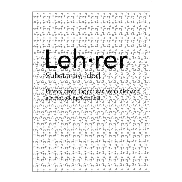 artboxONE Puzzle "Lehrer Definition 50" artboxONE - Schwarzweiß,Lehrersprüche - Lehrer,Definition - Bild Lehrer