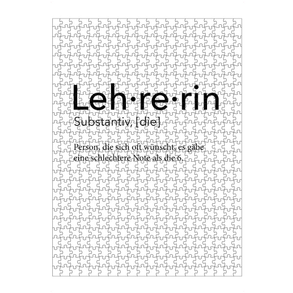Puzzle Ravensburger "Lehrerin Definition 11" artboxONE - Schwarzweiß,Lehrersprüche - Lehrerin,Definition - Bild Lehrerin