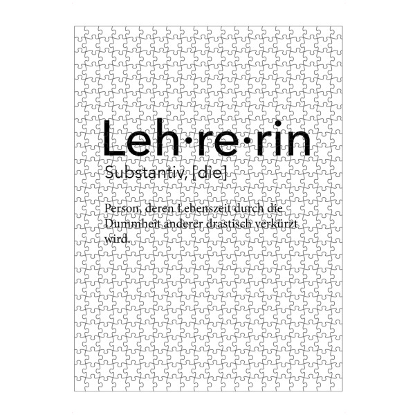 artboxONE Puzzle "Lehrerin Definition 17" artboxONE - Schwarzweiß,Lehrersprüche - Lehrerin,Definition - Bild Lehrerin