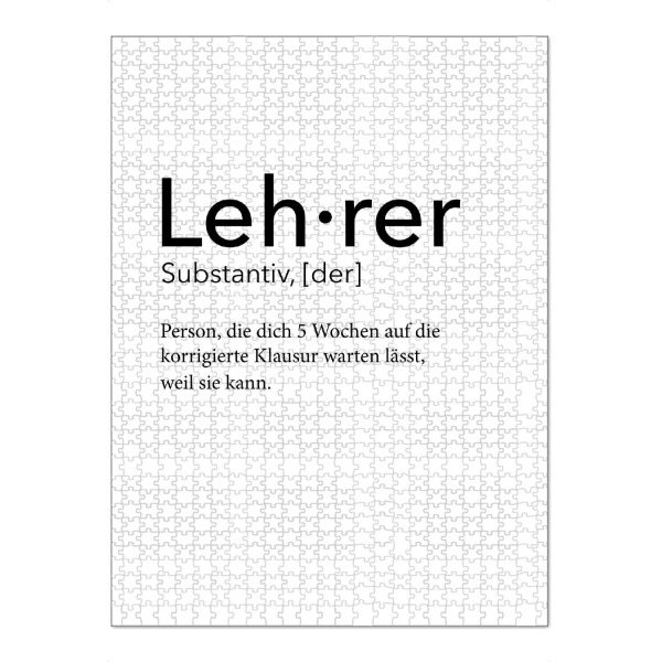 Puzzle Ravensburger "Lehrer Definition 66" artboxONE - Schwarzweiß,Lehrersprüche - Lehrer,Definition - Bild Lehrer