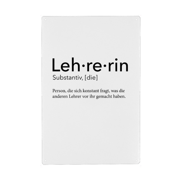 Holzbild "Lehrerin Definition 61" artboxONE - Schwarzweiß,Lehrersprüche - Lehrerin,Definition