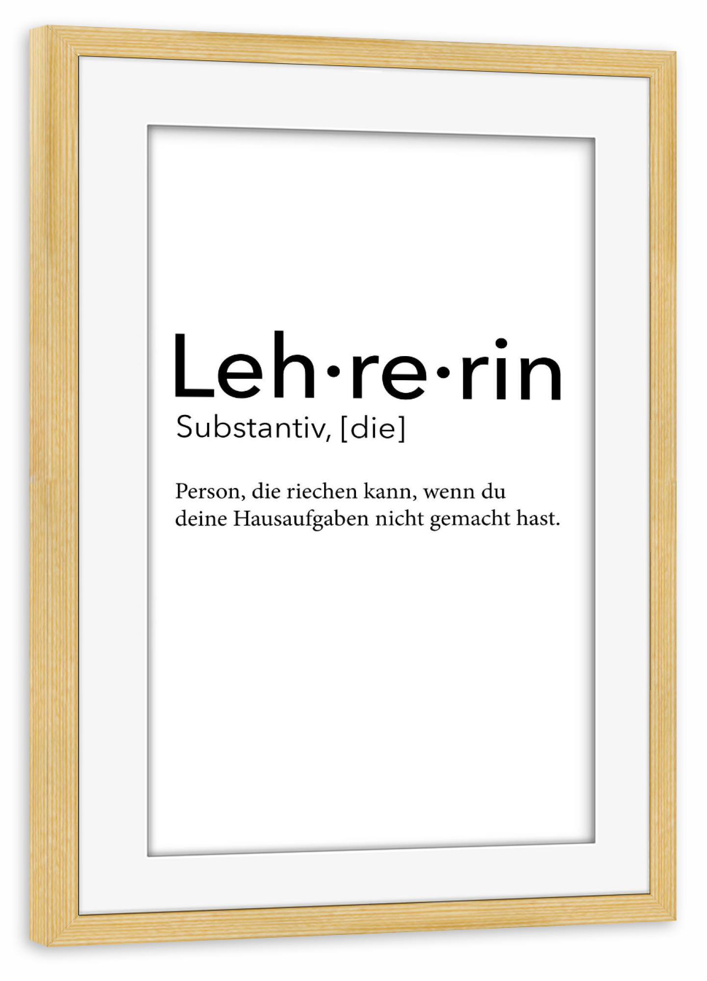 Poster mit Rahmen kiefer "Lehrerin Definition 31" artboxONE - Schwarzweiß,Lehrersprüche - Lehrerin,Definition