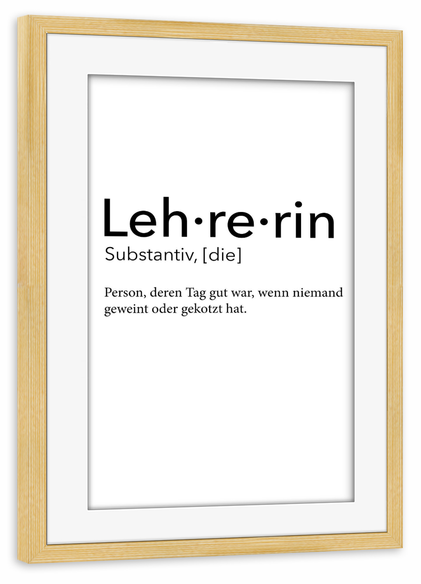 Poster mit Rahmen kiefer "Lehrerin Definition 50" artboxONE - Schwarzweiß,Lehrersprüche - Lehrerin,Definition