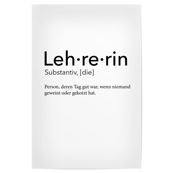 Poster "Lehrerin Definition 50" artboxONE - Schwarzweiß,Lehrersprüche - Lehrerin,Definition