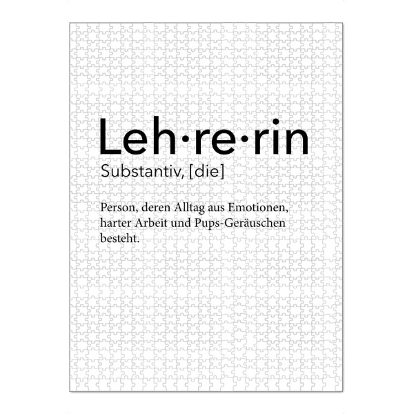 Puzzle Ravensburger "Lehrerin Definition 52" artboxONE - Schwarzweiß,Lehrersprüche - Lehrerin,Definition - Bild Lehrerin