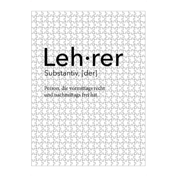 Puzzle Ravensburger "Lehrer Definition 02" artboxONE - Schwarzweiß,Lehrersprüche - Lehrer,Definition - Bild Lehrer