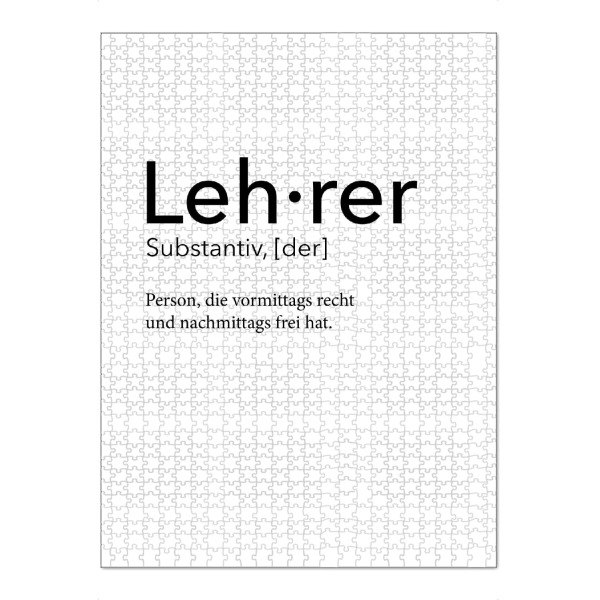 Puzzle Ravensburger "Lehrer Definition 02" artboxONE - Schwarzweiß,Lehrersprüche - Lehrer,Definition - Bild Lehrer