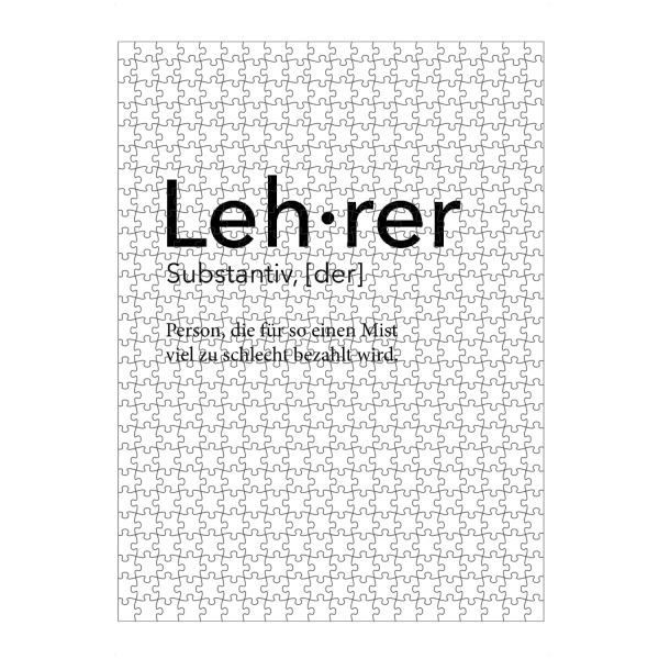 artboxONE Puzzle "Lehrer Definition 22" artboxONE - Schwarzweiß,Lehrersprüche - Lehrer,Definition - Bild Lehrer