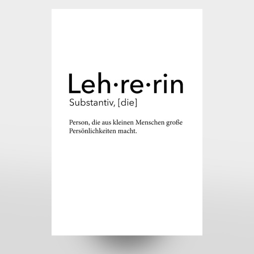 Lehrerin Definition - Typografie