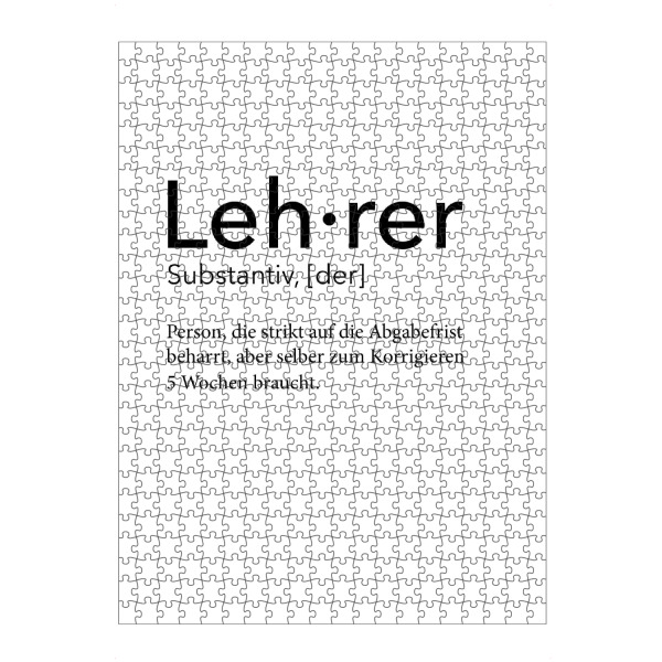 artboxONE Puzzle "Lehrer Definition 25" artboxONE - Schwarzweiß,Lehrersprüche - Lehrer,Definition - Bild Lehrer