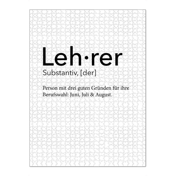 Puzzle Ravensburger "Lehrer Definition 59" artboxONE - Schwarzweiß,Lehrersprüche - Lehrer,Definition - Bild Lehrer
